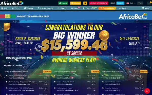 Africabet website home page