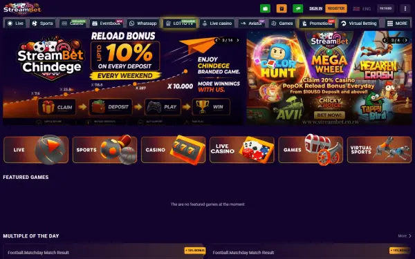 StreamBet website home page