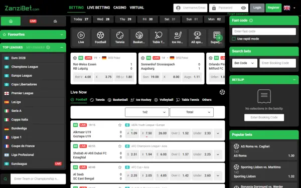 Zanzibet website home page